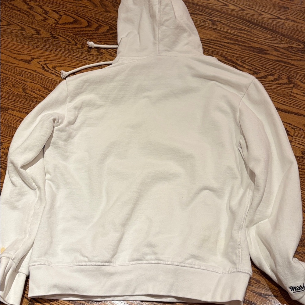 Raptors Mitchell & Ness White Hoodie with Neon Dinosaur Logo - Picture 8 of 8